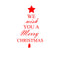 We Wish You A Merry Christmas Vinyl Wall Art Decal - 34.5" x 23.5" Decoration Vinyl Sticker - Red Red 34.5" x 23.5"