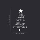 We Wish You A Merry Christmas Vinyl Wall Art Decal - 34.5" x 23.5" Decoration Vinyl Sticker - Green White 34.5" x 23.5"