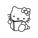Imprinted Designs Reading Hello Kitty Inspired Wall Decal Sticker Art Mural Black 22" x 23" 3