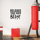 Release Your Inner Beast - Inspirational Gym Quotes Wall Art Vinyl Decal - 20" x 20" Workout Wall Decals - Gym Wall Decal Stickers - Fitness Vinyl Sticker - Motivational Gym Vinyl Decals Black 20" x 20" 4
