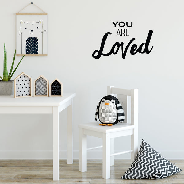 You Are Loved - Husband and Wife Bedroom Decals - Vinyl Wall Art Decal - Bedroom Decor Vinyl Decals - Love Quote Wall Decals - Inspirational Vinyl Wall Decal - Couples Wall Decal