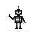 SPACE ROBOT- Vinyl Wall Art Sticker Decals - 28" x 23" - Wall Decor Little Boys Bedroom - Kids Robot Vinyl Sticker Decor - Wall Decal for Baby Nursery - Wall Art For Toddlers Bedroom Black 28" x 23" 2