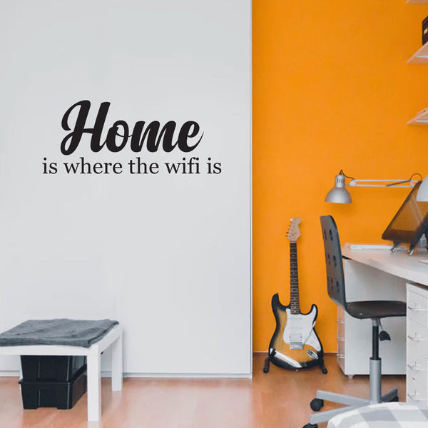HOME is where the wifi is - Wall Lettering - Funny Home Quotes - Wall Art Decal Home Decoration Wall Art - Bedroom Living Room Wall Decor - Modern Life Trendy Wall Art Stickers