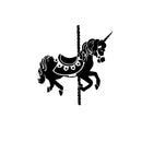 Unicorn Carousel - Vinyl Wall Art Stickers - 25" x 23" - Unisex Childrens Bedroom Decals - Baby Nursery Room Unicorn Wall Decor Art Black 25" x 23" 4
