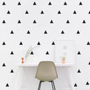 Set of 30 - Triangles Wall Decal Decor - 1.5" x 1.5" Each - Bedroom Living Room Wall Art Vinyl Stickers - Apartment Vinyl Decal - Kids Room Vinyl Wall Stickers Black 1.5" x 1.5"