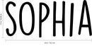 Vinyl Wall Art Decal Girls Custom Name - ’Sophia’ Custom Text Name - 12" x 30" - Girls Bedroom Vinyl Wall Decals - Cute Wall Art Decals for Baby Girl Nursery Room Decor (12" x 30"; Black Text) Black 12" x 30" 3