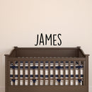 Vinyl Wall Art Decal Boys Custom Name - ’James’ Custom Text Name - 12" x 29" - Little Boys Bedroom Vinyl Wall Decals - Cute Wall Art Decals for Baby Boy Nursery Room Decor (12" x 29"; Black Text) Black 12" x 29"