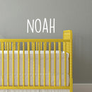 Vinyl Wall Art Decal Boys Custom Name - ’NOAH’ Custom Text Name - 12" x 23" - Little Boys Bedroom Vinyl Wall Decals - Cute Wall Art Decals for Baby Boy Nursery Room Decor (12" x 23"; White Text) White 12" x 23"