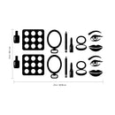 Makeup Set of 16 Vinyl Art Wall Decals - 1" to 4" Each - Vinyl Wall Stickers - Beauty Trend Vinyl Stickers - Bedroom Dorm Room Vinyl Stickers - Fashion Wall Art Vinyl Sticker Decor Black 1.5" x 1.5" 4