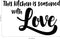 Vinyl Wall Art Decal - This Kitchen is Seasoned with Love - 14" x 23" - Stencil Adhesive Vinyl for Kitchen Home Apartment Use - Lighthearted Love Appreciation Household Food Quotes Black 14" x 23" 3