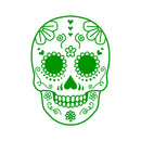 Vinyl Wall Art Decal - Day of The Dead Skull - 21" x 15" - Sugar Skull Mexican Holiday Seasonal Sticker - Kids Teens Adults Indoor Outdoor Wall Door Window Living Room Office Decor (21" x 15"; Green) Green 21" x 15"