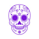 Vinyl Wall Art Decal - Day Of The Dead Skull - 21" x 15" - Sugar Skull Mexican Holiday Seasonal Sticker - Kids Teens Adults Indoor Outdoor Wall Door Window Living Room Office Decor (21" x 15"; Purple) Purple 21" x 15" 2