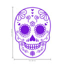 Vinyl Wall Art Decal - Day Of The Dead Skull - 21" x 15" - Sugar Skull Mexican Holiday Seasonal Sticker - Kids Teens Adults Indoor Outdoor Wall Door Window Living Room Office Decor (21" x 15"; Purple) Purple 21" x 15" 4
