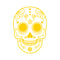 Vinyl Wall Art Decal - Day Of The Dead Skull - 21" x 15" - Sugar Skull Mexican Holiday Seasonal Sticker - Kids Teens Adults Indoor Outdoor Wall Door Window Living Room Office Decor (21" x 15"; Yellow) Yellow 21" x 15"