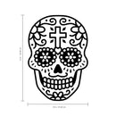 Vinyl Wall Art Decal - Day of The Dead Skull - Sugar Skull Mexican Holiday Seasonal Sticker - Kids Teens Adults Indoor Outdoor Wall Door Window Living Room Office Decor (21" x 15"; Black)   4