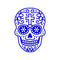 Vinyl Wall Art Decal - Day of The Dead Skull with Cross - 14" x 10" - Sugar Skull Mexican Holiday Seasonal Sticker - Teens Adults Indoor Outdoor Wall Door Living Room Office Decor (14" x 10"; Blue) Blue 14" x 10" 2
