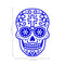 Vinyl Wall Art Decal - Day of The Dead Skull with Cross - 14" x 10" - Sugar Skull Mexican Holiday Seasonal Sticker - Teens Adults Indoor Outdoor Wall Door Living Room Office Decor (14" x 10"; Blue) Blue 14" x 10" 3