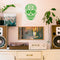 Vinyl Wall Art Decal - Day of The Dead Skull with Cross - 14" x 10" - Sugar Skull Mexican Holiday Seasonal Sticker - Teens Adults Indoor Outdoor Wall Door Living Room Office Decor (14" x 10"; Green) Green 14" x 10"