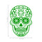 Vinyl Wall Art Decal - Day of The Dead Skull with Cross - 14" x 10" - Sugar Skull Mexican Holiday Seasonal Sticker - Teens Adults Indoor Outdoor Wall Door Living Room Office Decor (14" x 10"; Green) Green 14" x 10" 4