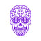 Vinyl Wall Art Decal - Day of The Dead Skull with Cross - 14" x 10" - Sugar Skull Mexican Holiday Seasonal Sticker - Teens Adults Indoor Outdoor Wall Door Living Room Office Decor (14" x 10"; Purple) Purple 14" x 10" 2