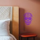 Vinyl Wall Art Decal - Day of The Dead Skull with Cross - 14" x 10" - Sugar Skull Mexican Holiday Seasonal Sticker - Teens Adults Indoor Outdoor Wall Door Living Room Office Decor (14" x 10"; Purple) Purple 14" x 10" 4