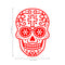 Vinyl Wall Art Decal - Day of The Dead Skull with Cross - 14" x 10" - Sugar Skull Mexican Holiday Seasonal Sticker - Teens Adults Indoor Outdoor Wall Door Living Room Office Decor (14" x 10"; Red) Red 14" x 10" 3