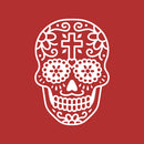 Vinyl Wall Art Decal - Day of The Dead Skull with Cross - 14" x 10" - Sugar Skull Mexican Holiday Seasonal Sticker - Teens Adults Indoor Outdoor Wall Door Living Room Office Decor (14" x 10"; White) White 14" x 10" 2