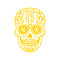Vinyl Wall Art Decal - Day of The Dead Skull with Cross - 14" x 10" - Sugar Skull Mexican Holiday Seasonal Sticker - Teens Adults Indoor Outdoor Wall Door Living Room Office Decor (14" x 10"; Yellow) Yellow 14" x 10" 2