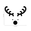 Vinyl Wall Art Decal - Reindeer Face - 20" x 23" - Christmas Seasonal Holiday Decoration Sticker - Indoor Outdoor Window Home Living Room Bedroom Apartment Office Door Decor (20" x 23"; Black) Black 20" x 23"