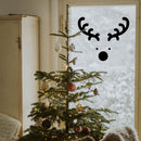 Vinyl Wall Art Decal - Reindeer Face - 20" x 23" - Christmas Seasonal Holiday Decoration Sticker - Indoor Outdoor Window Home Living Room Bedroom Apartment Office Door Decor (20" x 23"; Black) Black 20" x 23" 2