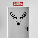 Vinyl Wall Art Decal - Reindeer Face - 20" x 23" - Christmas Seasonal Holiday Decoration Sticker - Indoor Outdoor Window Home Living Room Bedroom Apartment Office Door Decor (20" x 23"; Black) Black 20" x 23" 3