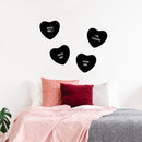 Set of 4 Valentines Day Vinyl Wall Art Decal - Assorted Heart Candies - Each - Valentine’s Home Living Room Bedroom Fun Indoor Outdoor Apartment Coffee Shop Decor (Each; Black)   3