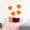 Set of 4 Valentines Day Vinyl Wall Art Decal - Assorted Heart Candies - 10" x 11" Each - Valentine’s Home Living Room Bedroom Fun Indoor Outdoor Apartment Coffee Shop Decor (10" x 11" Each; Orange) Orange 10" x 11" each 4