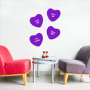 Set of 4 Valentines Day Vinyl Wall Art Decal - Assorted Heart Candies - 10" x 11" Each - Valentine’s Home Living Room Bedroom Fun Indoor Outdoor Apartment Coffee Shop Decor (10" x 11" Each; Purple) Purple 10" x 11" each 3