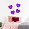 Set of 4 Valentines Day Vinyl Wall Art Decal - Assorted Heart Candies - 10" x 11" Each - Valentine’s Home Living Room Bedroom Fun Indoor Outdoor Apartment Coffee Shop Decor (10" x 11" Each; Purple) Purple 10" x 11" each 4