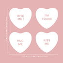 Set of 4 Valentines Day Vinyl Wall Art Decal - Assorted Heart Candies - 10" x 11" Each - Valentine’s Home Living Room Bedroom Fun Indoor Outdoor Apartment Coffee Shop Decor (10" x 11" Each; White) White 10" x 11" each 4