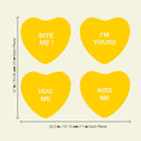 Set of 4 Valentines Day Vinyl Wall Art Decal - Assorted Heart Candies - 10" x 11" Each - Valentine’s Home Living Room Bedroom Fun Indoor Outdoor Apartment Coffee Shop Decor (10" x 11" Each; Yellow) Yellow 10" x 11" each 2