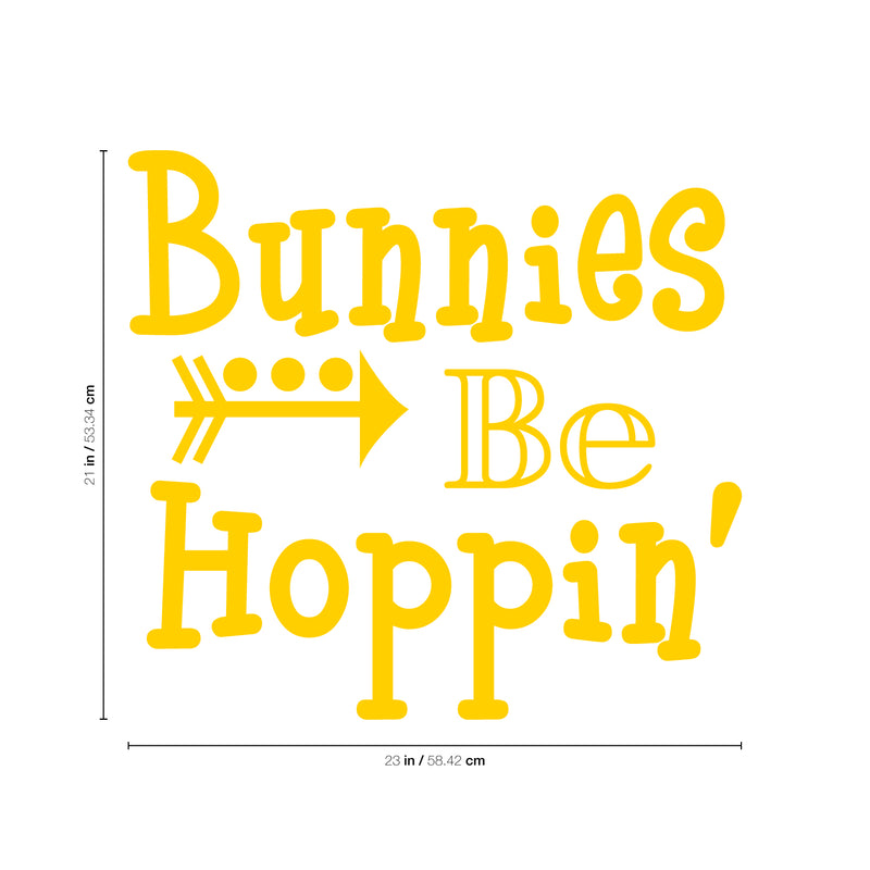 Easter Day Vinyl Wall Art Decal - Bunnies Be Hoppin - 21" x 23" - Resurrection Sunday Pascha Holiday Modern Cute Home Living Room Bedroom Apartment Office Work Decor (21" x 23"; Yellow) Yellow 21" x 23" 2