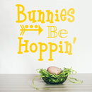 Easter Day Vinyl Wall Art Decal - Bunnies Be Hoppin - 21" x 23" - Resurrection Sunday Pascha Holiday Modern Cute Home Living Room Bedroom Apartment Office Work Decor (21" x 23"; Yellow) Yellow 21" x 23" 3