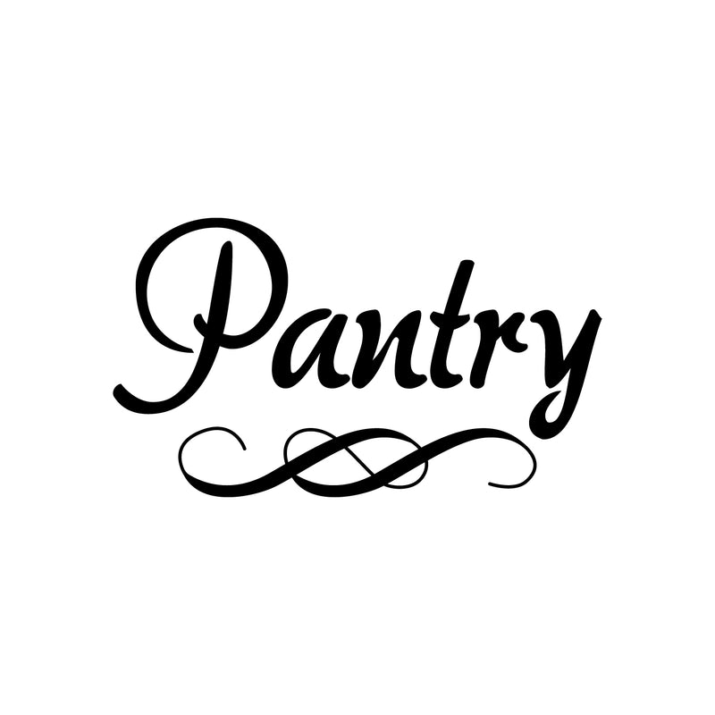 Vinyl Wall Art Decal - Pantry - 4.6" x 9" - Text Lettering Food Cupboard Storeroom Label For Home Dining Room Kitchen Sticker Decor - Modern Apartment Peel And Stick Adhesive Decals Black 4.6" x 9" 4