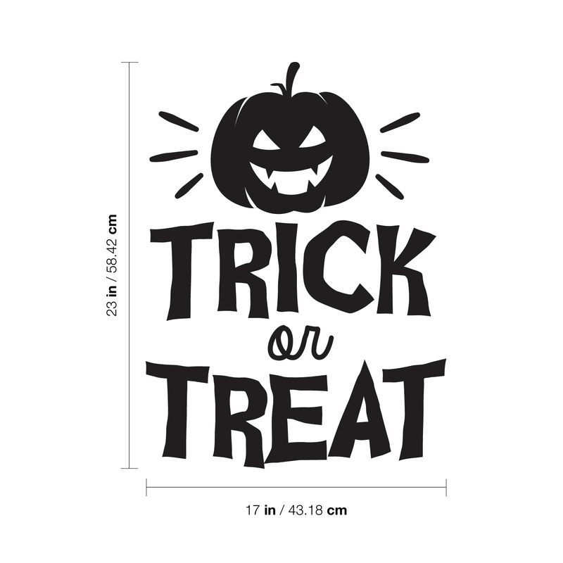 Vinyl Wall Art Decal - Trick Or Treat Pumpkin - Trendy Spooky Halloween Quote For Home Entryway Front Door Store Coffee Shop Restaurant Seasonal Decoration Sticker   4