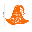 Vinyl Wall Art Decal - Trick Or Treat Magic Hat - 17" x 20" - Trendy Spooky Halloween Quote For Home Entryway Front Door Store Coffee Shop Restaurant Seasonal Decoration Sticker Orange 17" x 20" 5