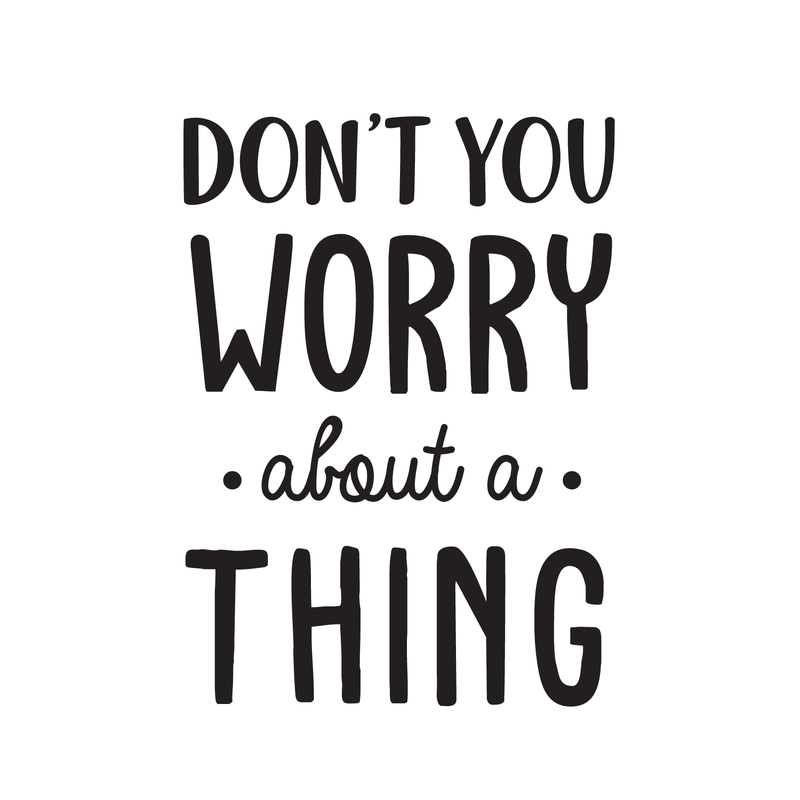 Vinyl Wall Art Decal - Don't You Worry About A Thing - 24" x 17" - Modern Inspirational Quote For Home Bedroom Living Room Closet Office Playroom Decoration Sticker Black 24" x 17" 4