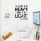 Vinyl Wall Art Decal - It Is Easy To Be Heavy Hard To Be Light - Modern Inspirational Quote For Home Bedroom Living Room Workplace Office Decoration Sticker