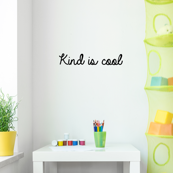Vinyl Wall Art Decal - Kind Is Cool - Trendy Minimalist Kindness Quote For Home Living Room Kids Playroom School Office Business Decoration Sticker