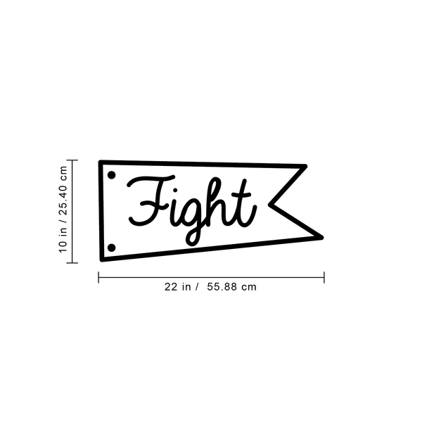 Vinyl Wall Art Decal - Fight Banner - Trendy Motivational Quote Flag Image For Home Bedroom Living Room Office Workplace Coffee Shop Decoration Sticker