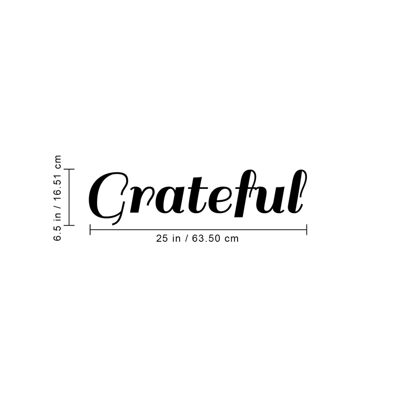 Vinyl Wall Art Decal - Grateful Word - 6. Modern Inspirational Minimalist Quote For Home Bedroom Living Room Apartment Office Coffee Shop Decoration Sticker   3
