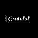 Vinyl Wall Art Decal - Grateful Word - 8.5" x 30" - Modern Inspirational Minimalist Quote For Home Bedroom Living Room Apartment Office Coffee Shop Decoration Sticker White 6.5" x 25" 2