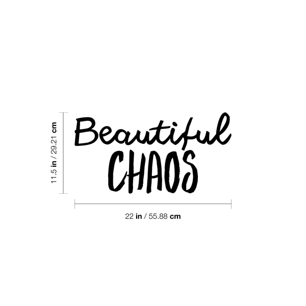Vinyl Wall Art Decal - Beautiful Chaos - 11. Modern Funny Inspirational Quote For Home Teens Bedroom Bathroom Closet Living Room Office Decoration Sticker