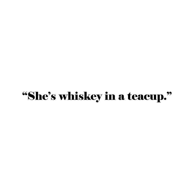 Vinyl Wall Art Decal - She's Whiskey In A Teacup - 2" x 22" - Modern Inspirational Funny Sticker Quote For Women Home Bedroom Girls Room Office Coffe Shop Decor Black 2" x 22" 5